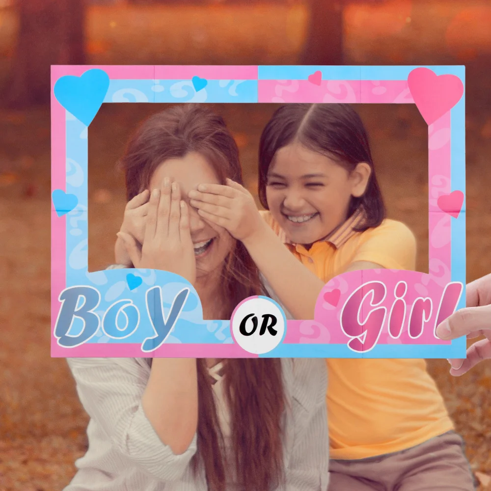 

1pc Gender Reveal Party Photo Frame Photo Prop Baby Shower Party Supplies