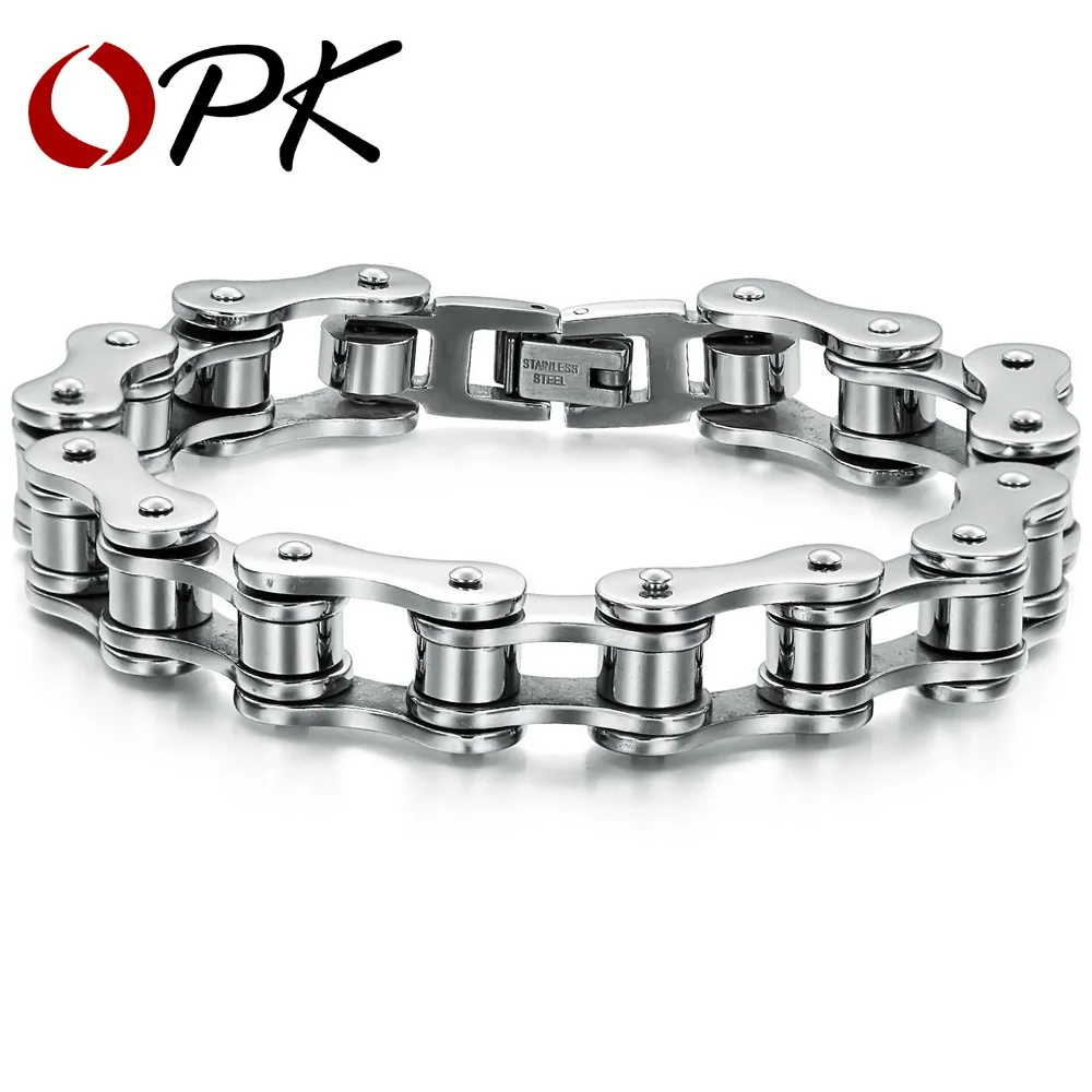 

OPK FASHION JEWELRY Wholesale 12mm Wide Men Chain Bracelet Stainless Steel Never Fade, high quality GS3136