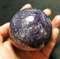 treatment of natural polished gold purple mica crystal ball