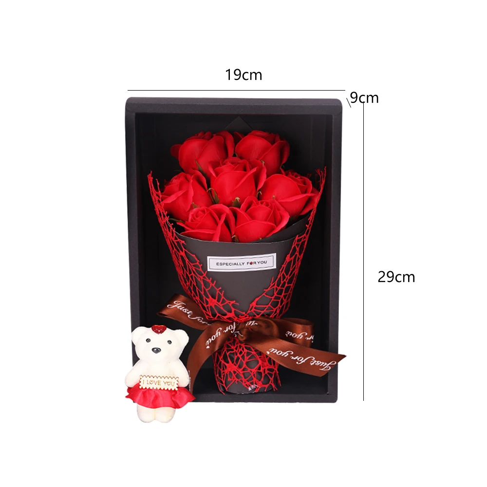 

7Pcs/Set Artificial Rose Soap Bouquets Floral Scented Flower Bouquet Gift Box Women's Valentine's Day Romantic Gift