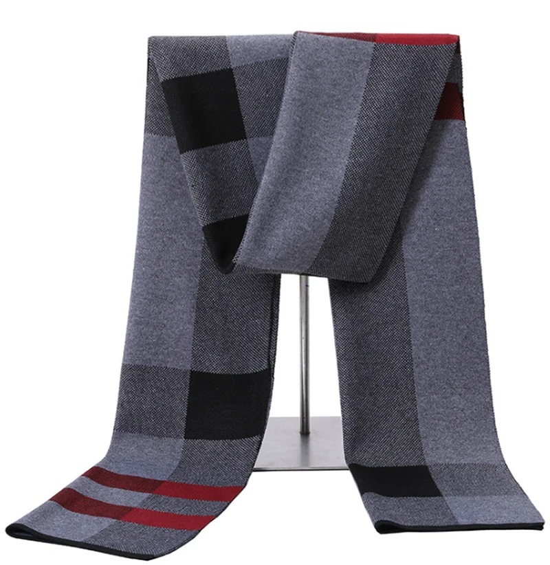 Fashionable Korean Men Scarves Winter New Style Thickened Warm Silk Scarf Cashmere Plaid Scarf