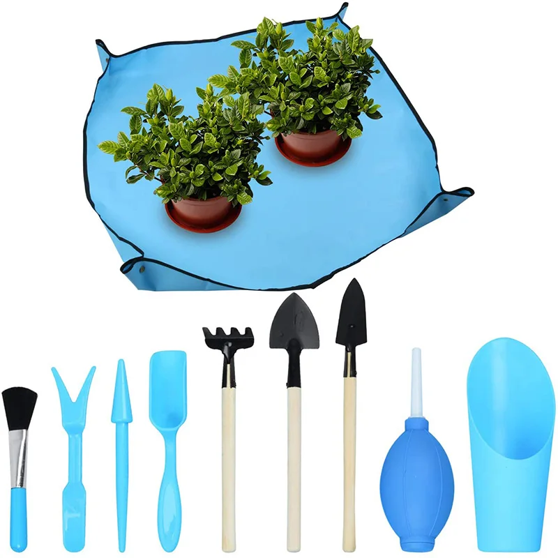 1 шт. садовая Рабочая Ткань коврик для растений с 9 ручная трансплантация