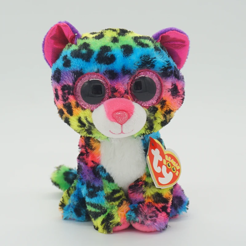 TY Beanie Boos кавайная кукла с большими глазами плюшевая мягкая леопардовая кошка куб