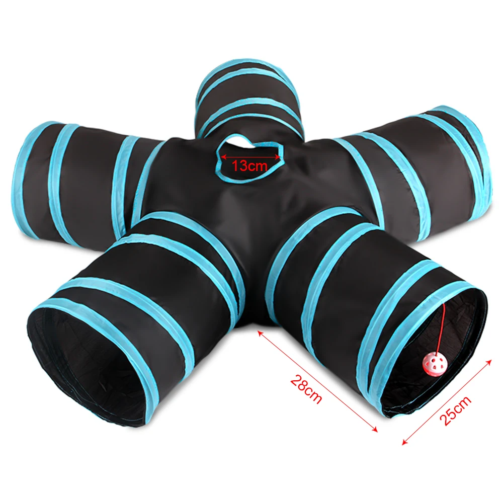 4/5 отверстий складной туннель для домашних животных кошка Игровая палатка гнездо