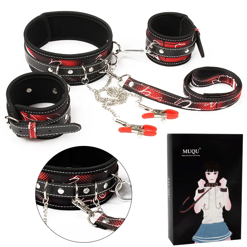 Новые продукты наручники для взрослых цепочка зажим сосков воротник женский
