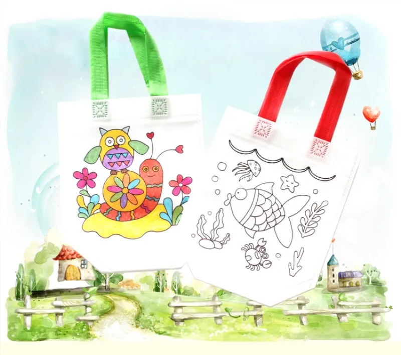 1 шт в лоте Пасха DIY Рисунок ремесло Цвет сумка для детей обучающие и развивающие