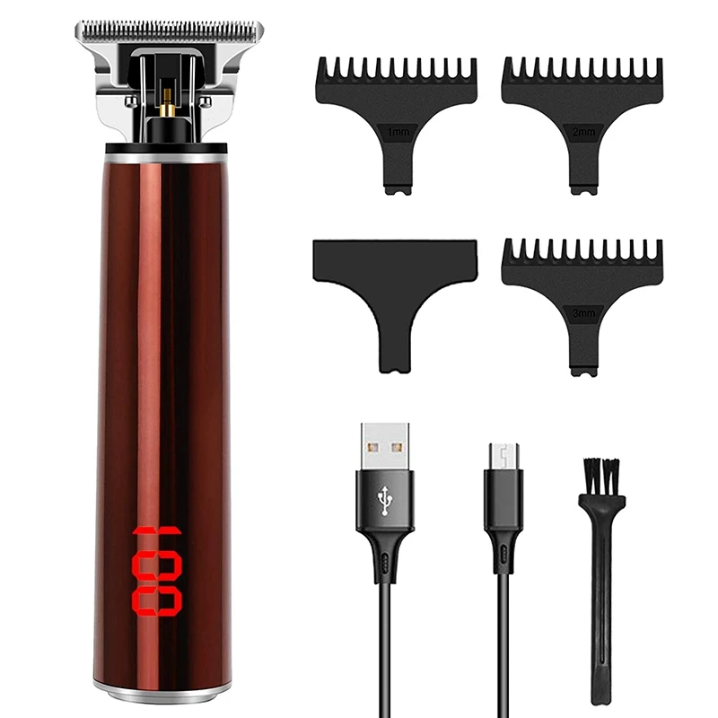 

Hair Clippers Hair Clippers T-Blade Cordless Hair Trimmer for Men 2mm Baldheaded Waterproof Grooming Kit