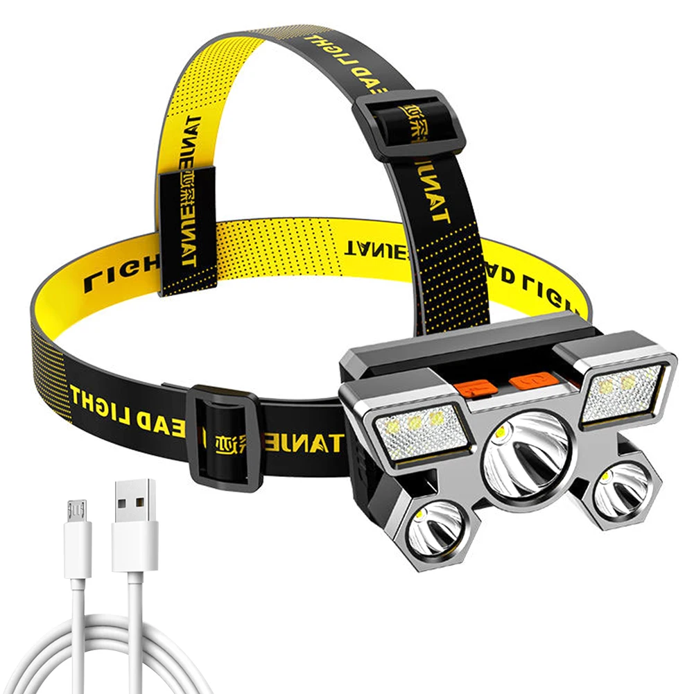 

LED Waterproof Headlight Sensor Battery USB Charging Headlight Portable Night Lamp for Outdoor Rescue Hiking Tools