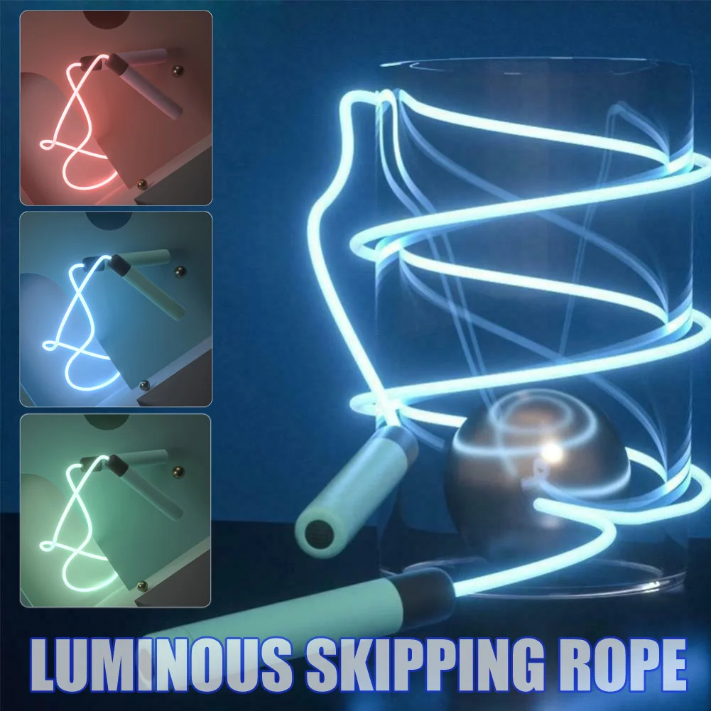 

Skipping Adjustable Night Glowing Rope Luminous Jump Ropes Exercise LED Light Up Skipping Rope Fitness Home Exercise Slim Body