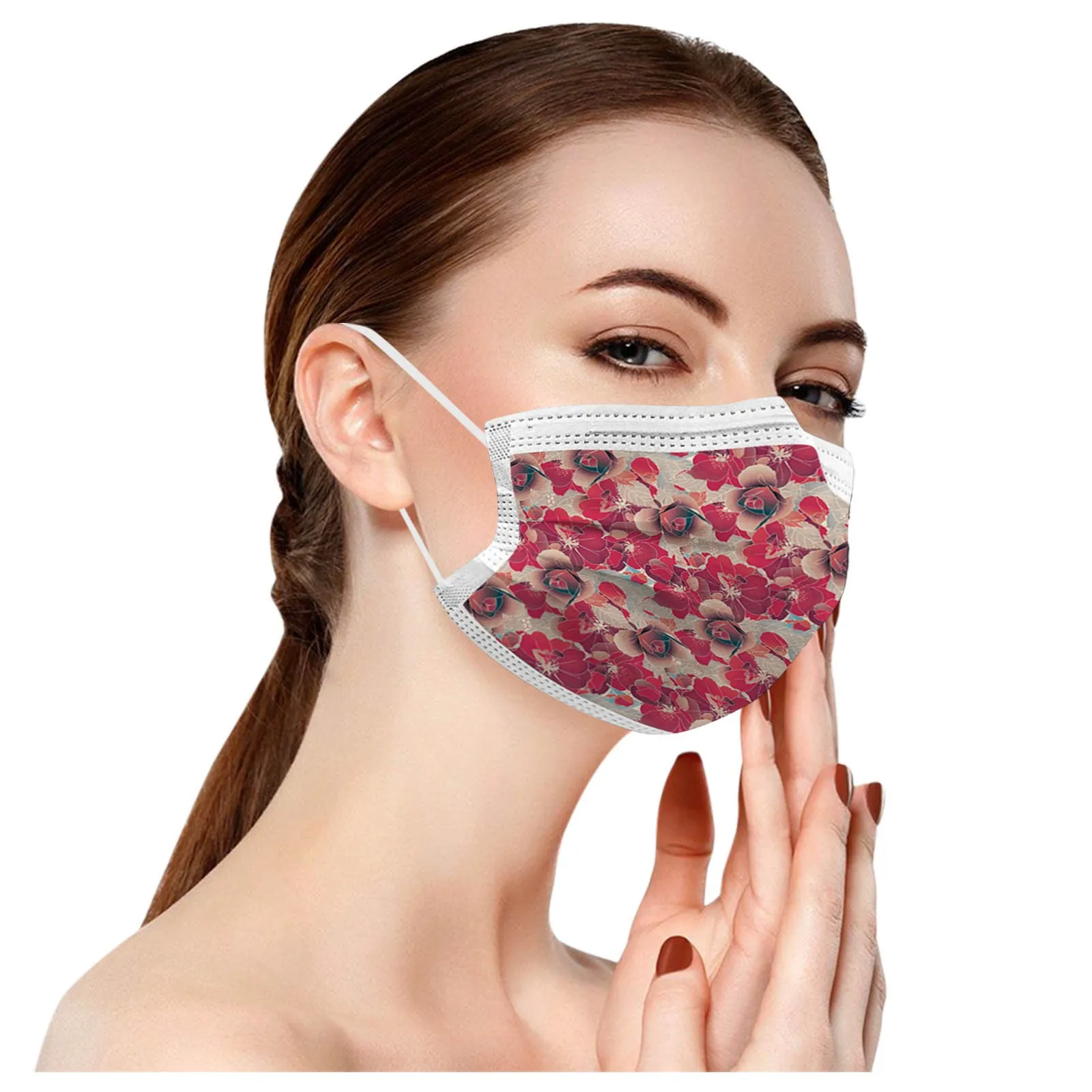 

50pcs Adult Disposable Face Masks Non-woven Breathable Dustproof Fashion Mouth Mask 3layers Outdoor Safety Protective Masque d5