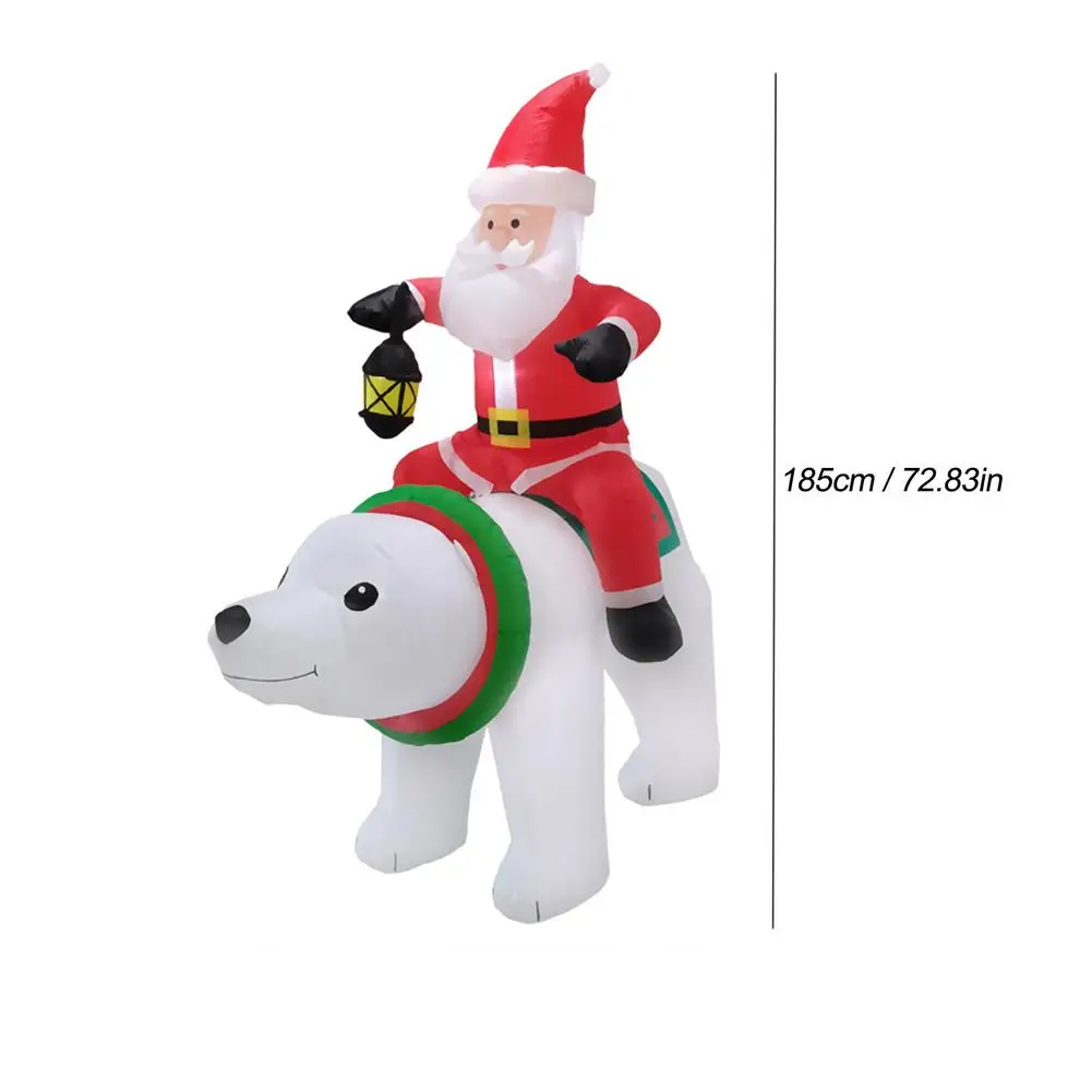 

Inflatable Riding Polar Bear Santa Claus New Year Gifts Merry Christmas Decorations for Home Outdoor Garden Party Toys