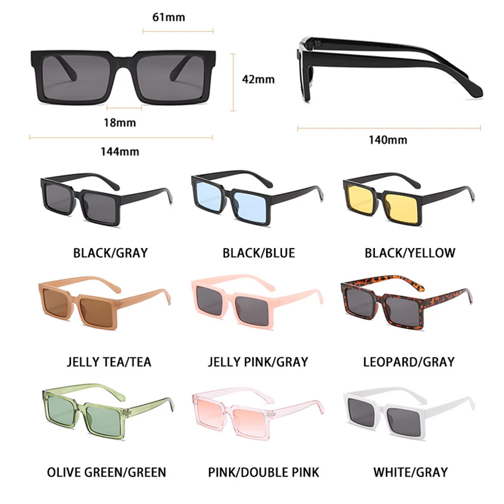 

2021 Square Women's Sunglasses Fashion Brand Design Vintage Rectangle Sun Glasses Shades for Ladies UV400 Oculos Feminino