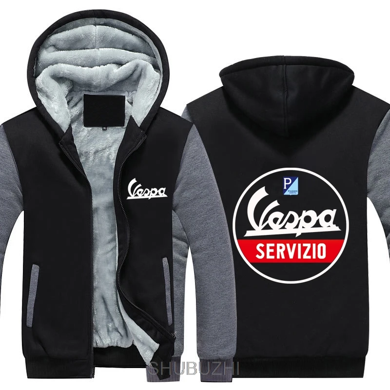Servisio утепленная толстовка Vespa зимняя Флисовая теплая толстовка флисовая куртка на молнии Толстовка сделает ваш дизайн Зимняя Толстовка