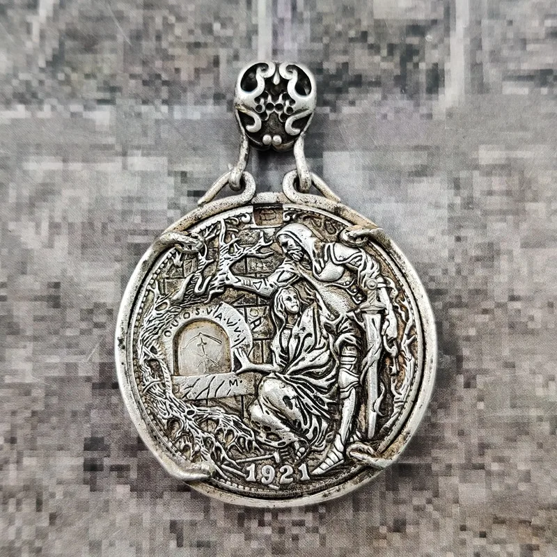 

Wandering Coin Man and Woman Commemorative Coin Brass Silver Plated Crafts Home Decoration Gifts Collect Coins 1Pcs