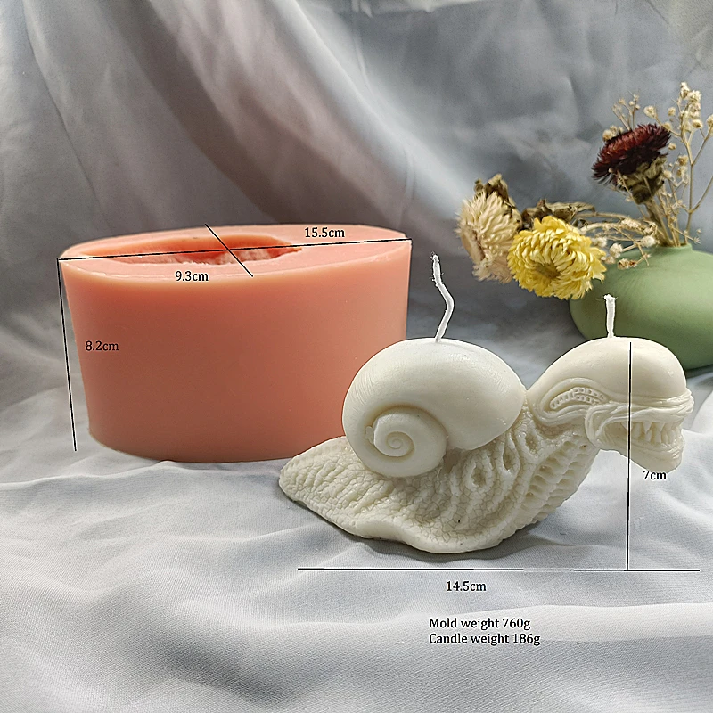 

New Arrival Handmade Snail Candle Mold Cute Animal Clay Resin Mould DIY Gift