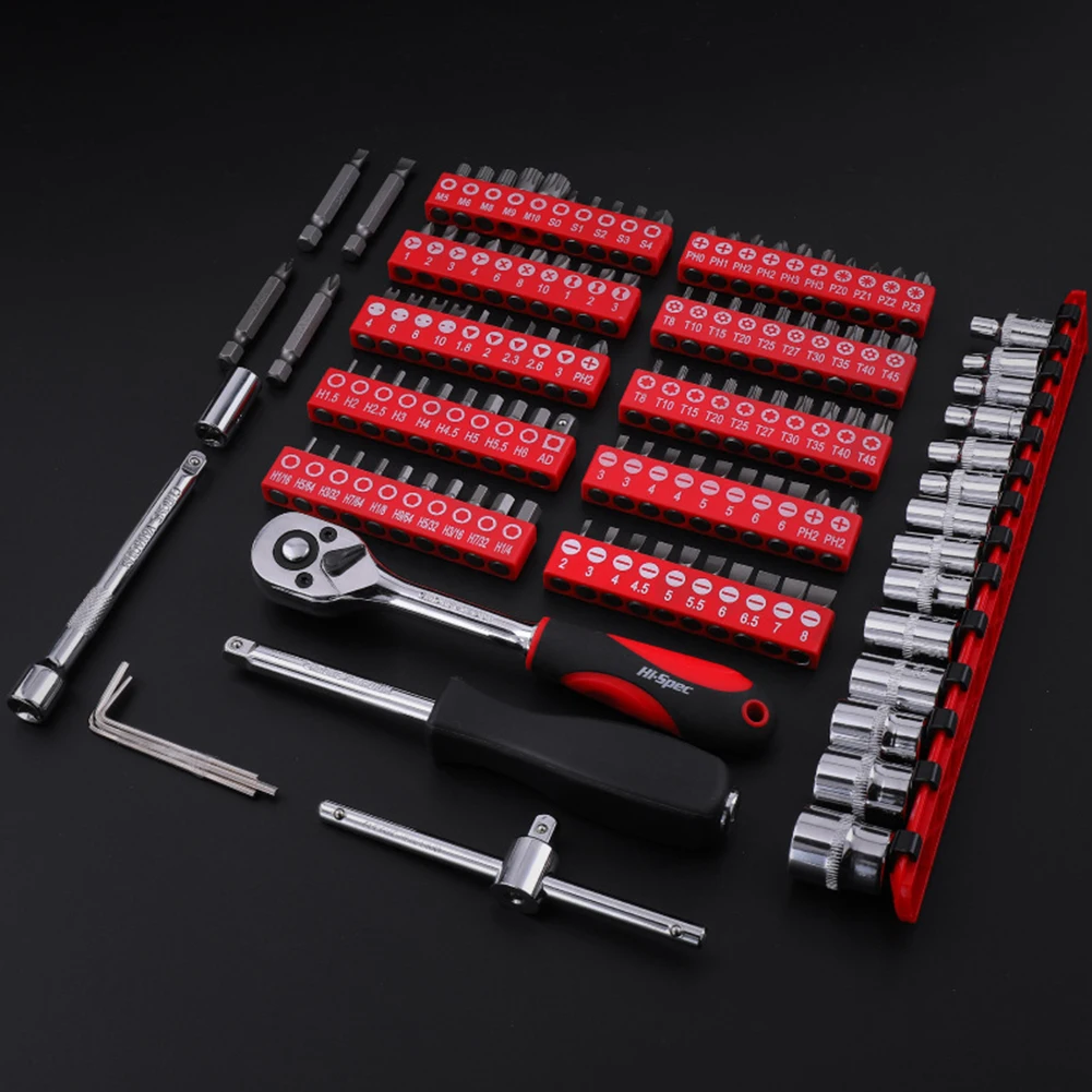 

126Pcs Multifunction 1/4 Auto Hand Tool Wrench Set Car Repair Tool Kit For Woodworking portable Auto Disassembly Repair Kit Tool