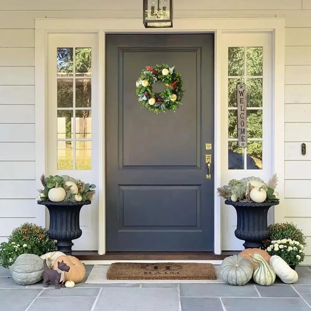 

Autumn Flavor Useful Artificial Fall Floral Pumpkin Wreath Vintage Autumn Wreath Decor Artificial Flower Autumn Decor