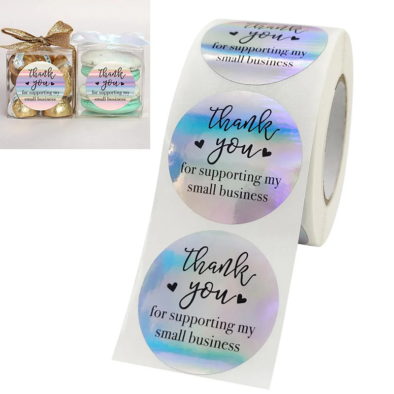 500 шт./рулон Спасибо наклейки подарочная упаковка коммерческая декоративные