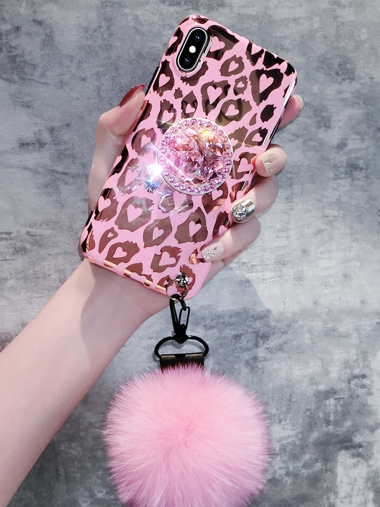 Роскошный блестящий Блестящий Леопардовый ремешок чехол для Apple iPhone 11 12 Pro X Xr Xs Max