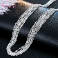 20pcslot 18 inches wholesale original 925 sterling silver square o chain necklace for women men unisex lobster clasps chains