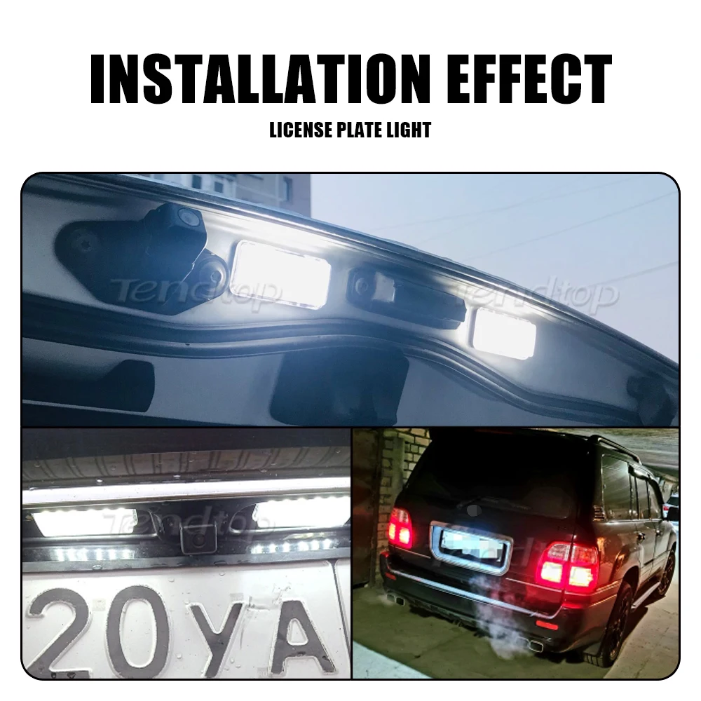 2pcs Canbus LED Bulbs License Plate Number Lamp Car Lights For Toyota Land Cruiser 100 200 Prado 120 Reiz 4D Mark X - купить по