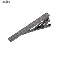 laidojin classic black metal tie clip pin clasp for mens accessories high quality stripe tie clips gift brand men jewelry