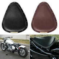 motorcycle retro pu leather driver solo seat saddle rivet style black brown for harley honda custom chopper bobber