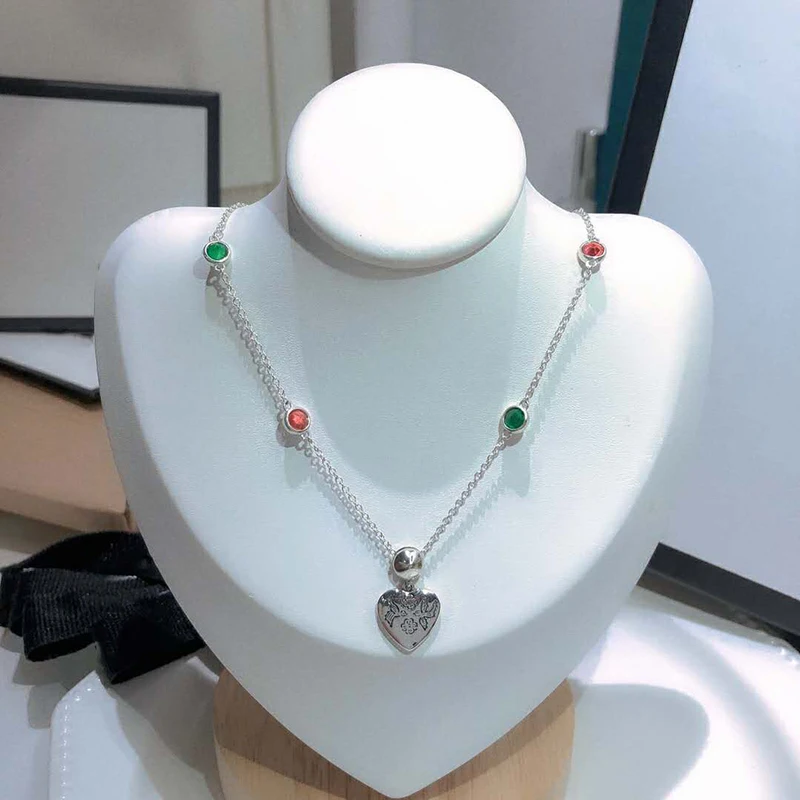 

1:1 Original Love fearless Love heart Pendant S925 Sterling silver Necklace Women Luxury brands Jewelry Logo High-quality gifts
