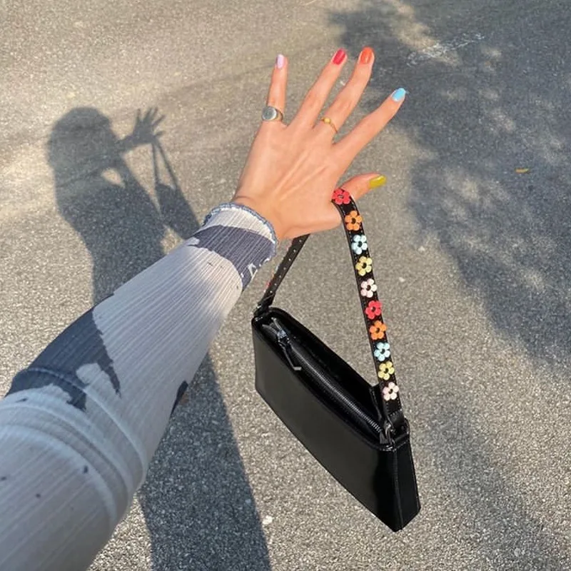 

Cute Black Small PU Leather Shoulder Bags For Women 2021 Summer Simple Handbags and Purses Female Travel Tote Bag