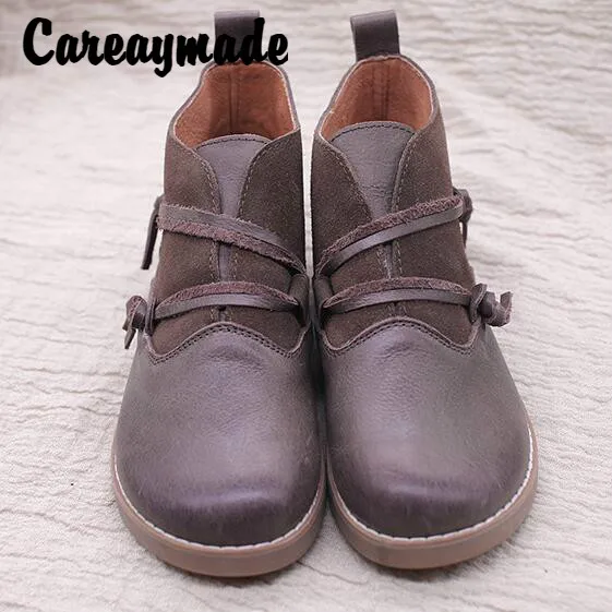 Careaymade/Новинка Сезон осень-весна Круглый носок Шнуровка Ботинки Martin средней длины
