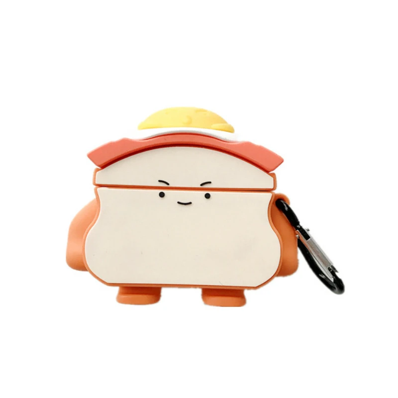 

Egg Sandwich 3D Cartoon Bluetooth Earphone Case for Airpods Pro Cute Protective Cover for AirPods 1 2 3 Silicone with Keychain