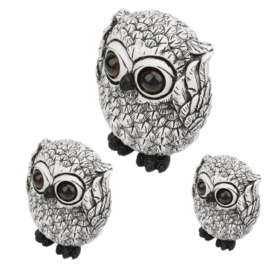 Figurine Ornament Synthetic Exquisite Cute Owls Animal Figurines Resin Craft Gift Home Office Ornaments Decoration | Дом и сад
