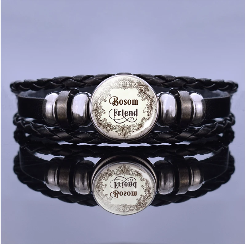 Женские цитаты лучшие друзья мы выбираем стеклянный браслет кожаный плетеный