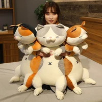 new 60 120cm cute shiba inu lucky cat strip fill animal plush toy pillow fashion akita inu cat pillow holiday gift for kids