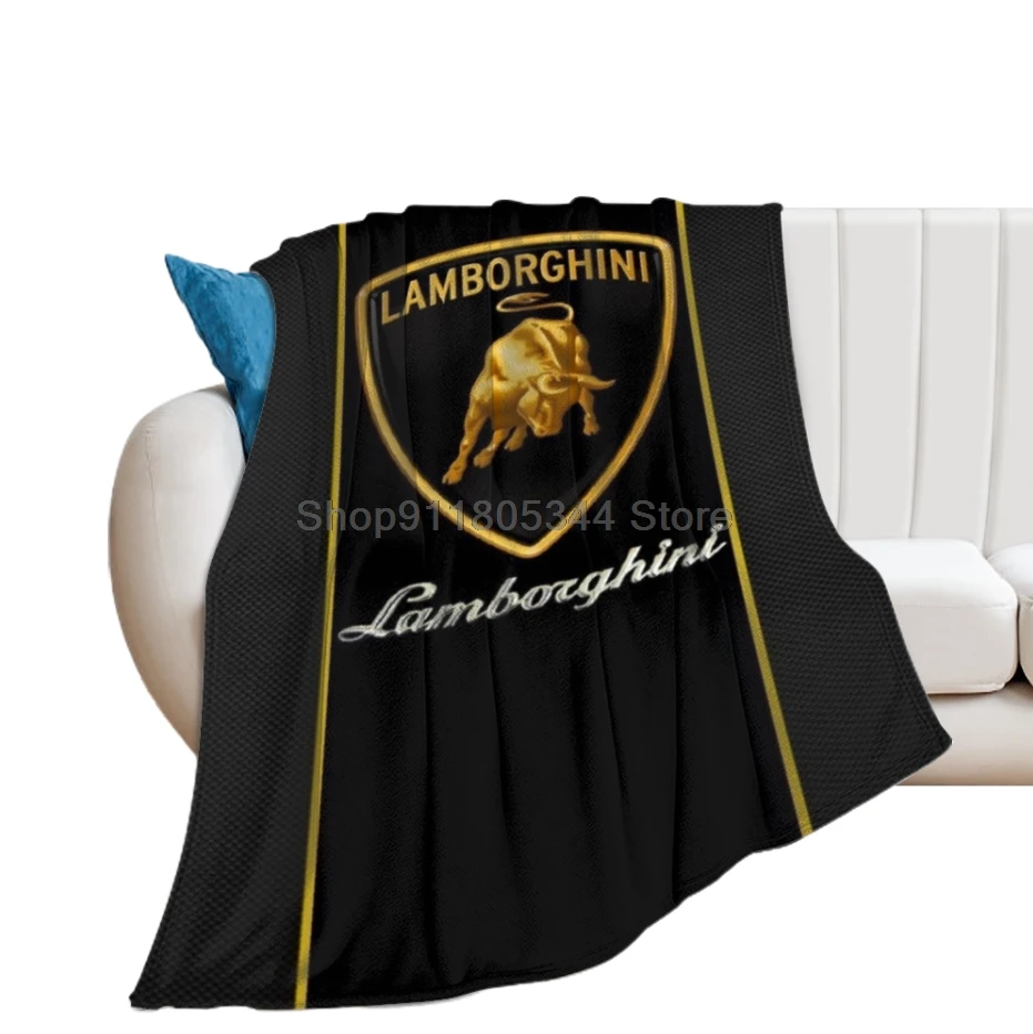 lamborghini logo Throw Blanket Fuzzy Warm Throws for Winter Bedding 3D Printing Soft Micro Fleece Blanket