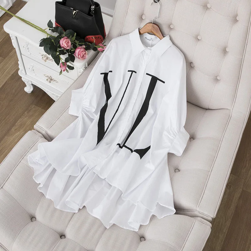 Женская рубашка с рукавом летучая мышь свободная необычная короткий рукав