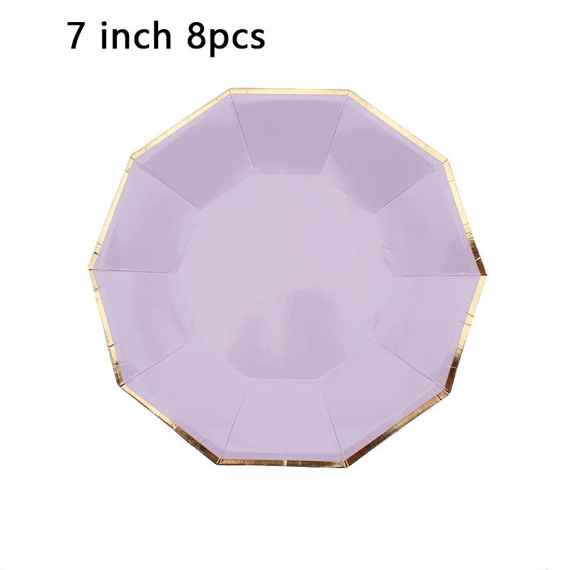 45 шт./компл. фиолетовая бронзовая многоугольная одноразовая посуда украшение на