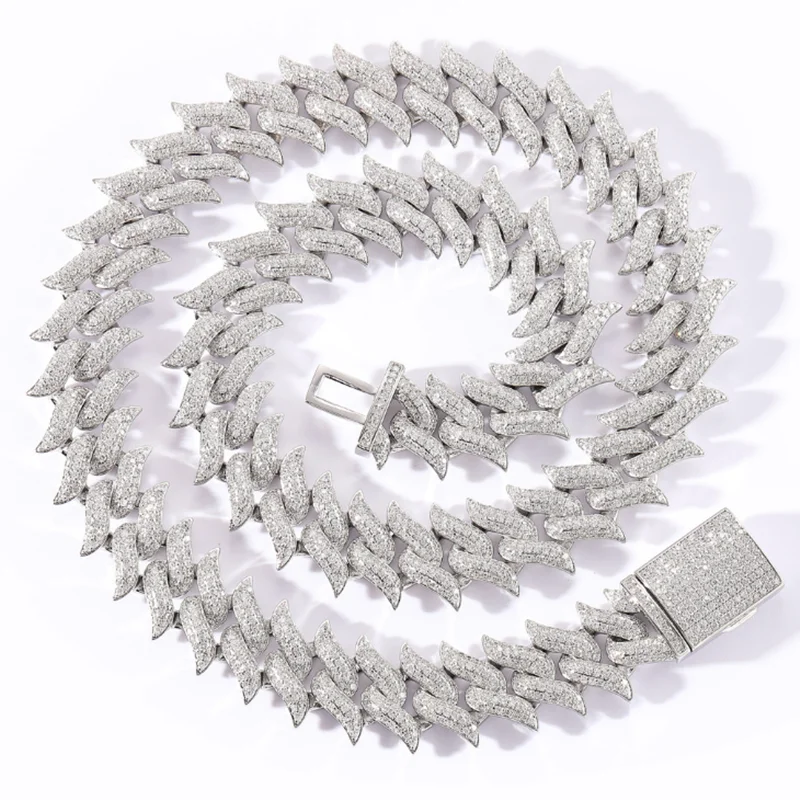 Новая кубинская цепочка с шипами Майами полная кубическая циркониевая бижутерия