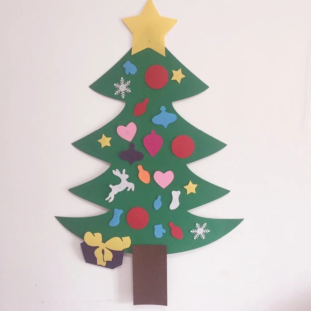 Дети Дошкольное ремесло DIY войлочная Рождественская елка с орнаментом Детские
