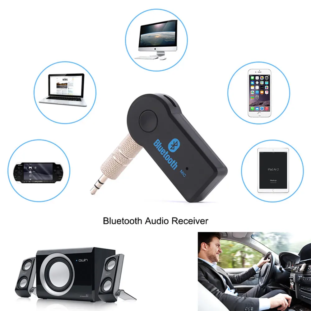 Автомобильный Bluetooth-приемник с разъемом 3 5 мм беспроводной адаптер для звонков по