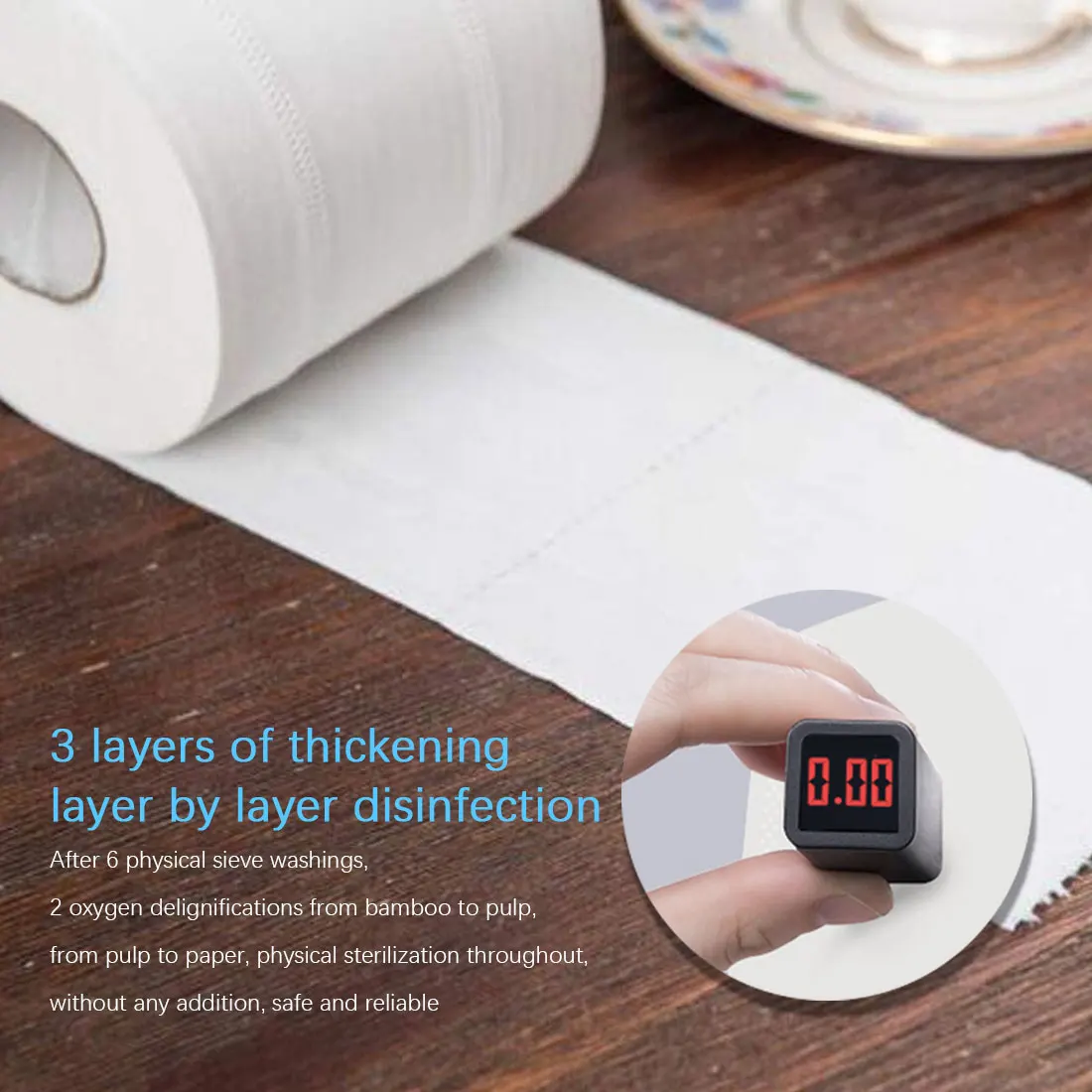 

12pcs White Toilet Tissue Roll Paper Three Layer Embossed Toilet Paper Hollow Replacement Toilet Paper Soft Strong Absorbent