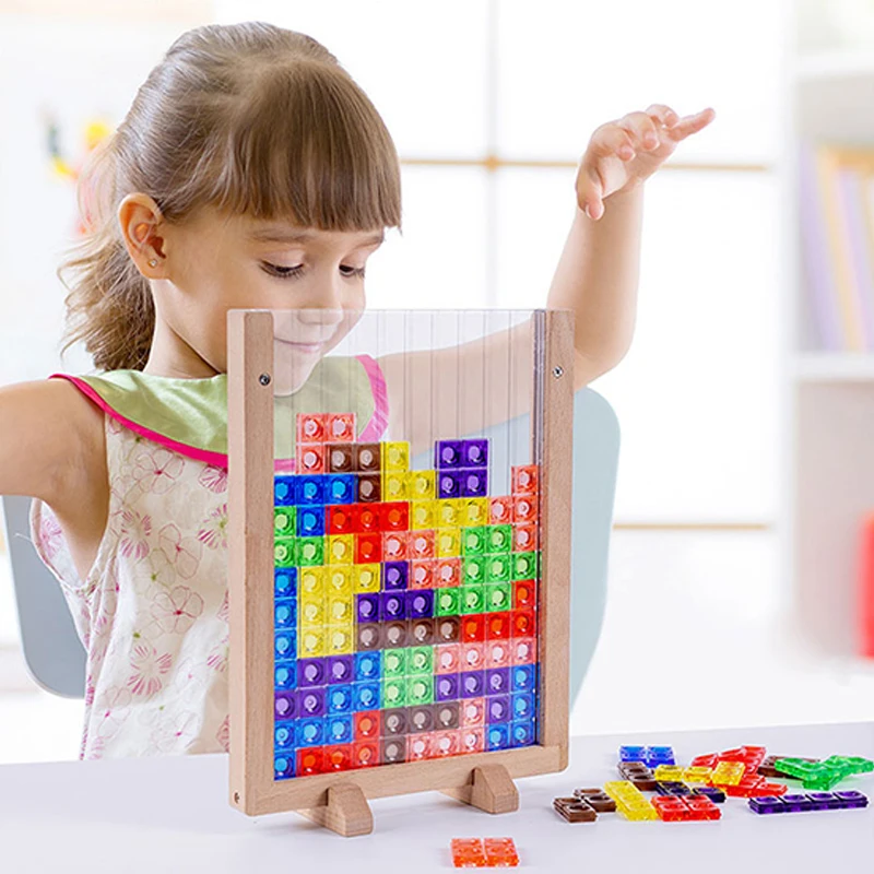 

Детская игра «тетрис», 3D головоломка для Тетрис, красочные головоломки, игра для магирования, интеллектуальная головоломка, развивающая ма...