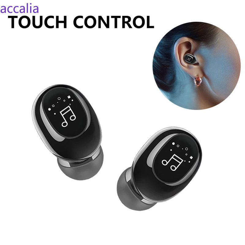 

2021 Invisible Ture Wireless Earphone Noise Cancelling Bluetooth Headphone Handsfree Stereo Headset TWS Earbud With Microphone