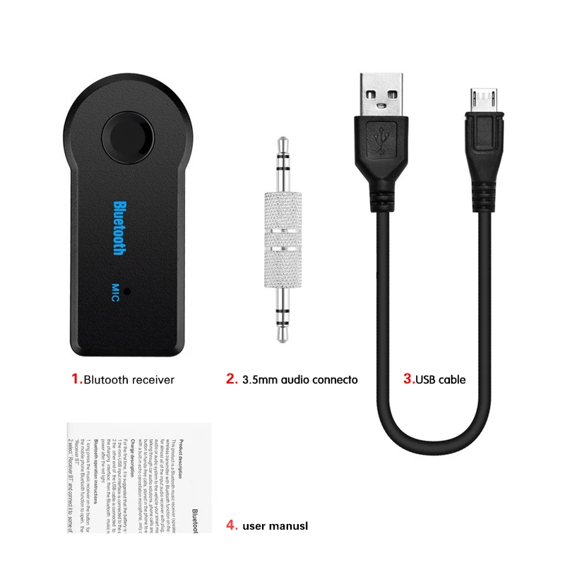 Nenfix Мини 3 5 мм разъем AUX аудио MP3 музыка Bluetooth приемник автомобильный комплект