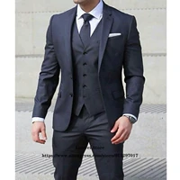 mens slim suits classic formal office business 3 piece sets male casual wedding groom blazer terno masculino jacketvestpants