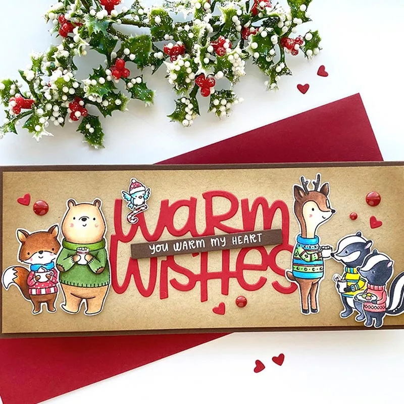 2019 теплые пожелания слова металлические Вырубные штампы для поделок Скрапбукинг