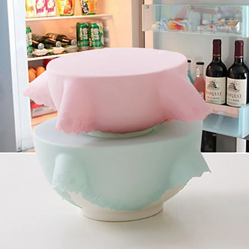 Силиконовая крышка сохраняющая свежесть растягивающаяся многоразовая