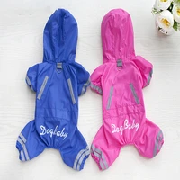 new pet dog clothes raincoat jumpsuit with hat summer rainy day waterproof coat for dog cat pet perro del impermeable s xxl
