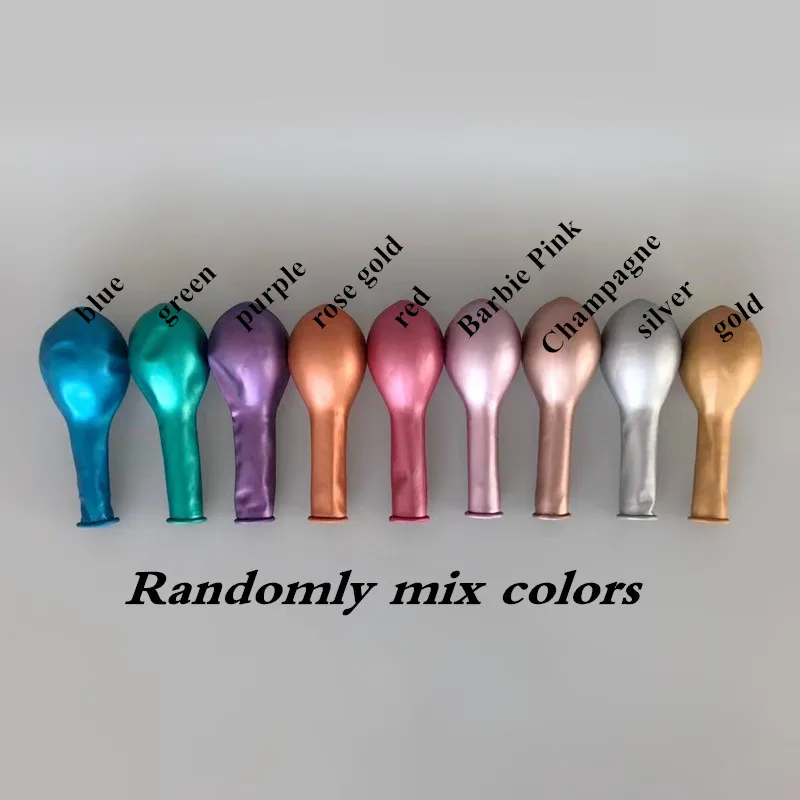 

100pcs 50pcs 10inch Pearl Chrome Metal Balloon Golden Balloon Arch Wedding Supplies Party Decor Globos