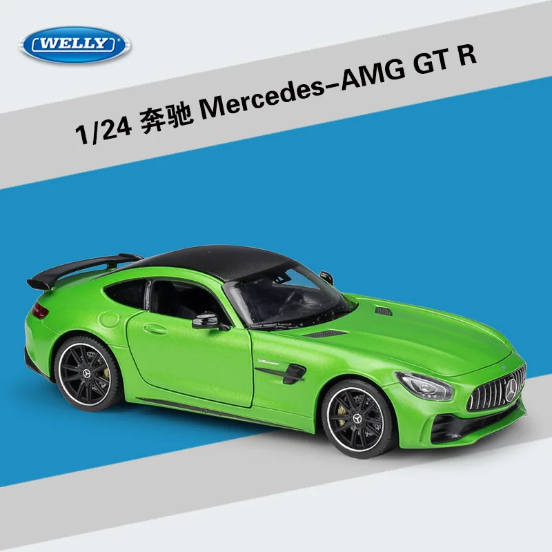 

Welly 1:24 Mercedes Benz AMG GT R спортивный автомобиль масштаб сплава гоночный автомобиль литая модель автомобиля металлический игрушечный автомобиль ...